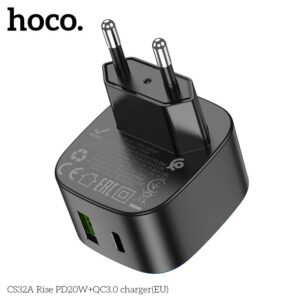 Hoco CS32A Rise PD20W+QC3.0 charger(EU) black
