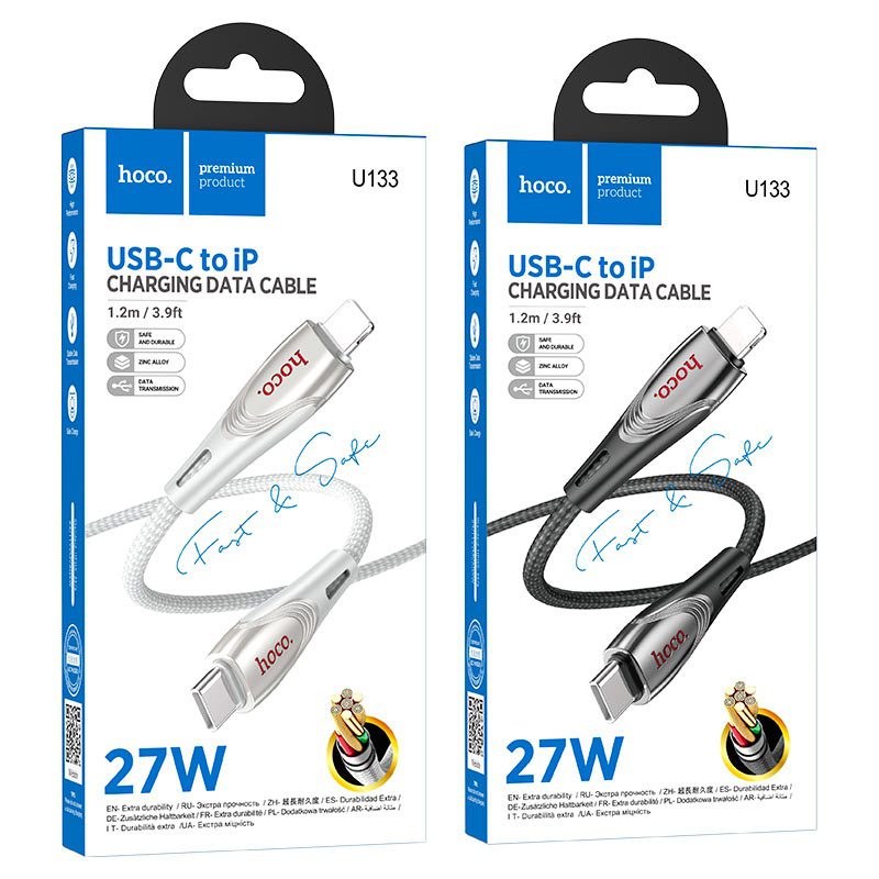 Hoco U133 Monte PD charging data cable iP black - imagine 3