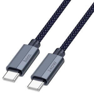 Hoco U134 Primero 240W charging data cable Type-C to Type-C(L=1.8M) dark blue