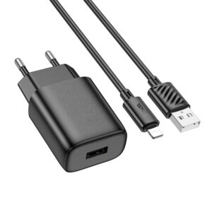 Hoco C134A Solid single-port charger set(iP)(EU) black