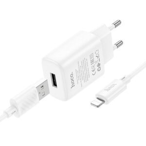 Hoco C134A Solid single-port charger set(iP)(EU) white