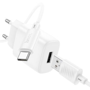 Hoco C134A Solid single-port charger set(Type-C)(EU) white