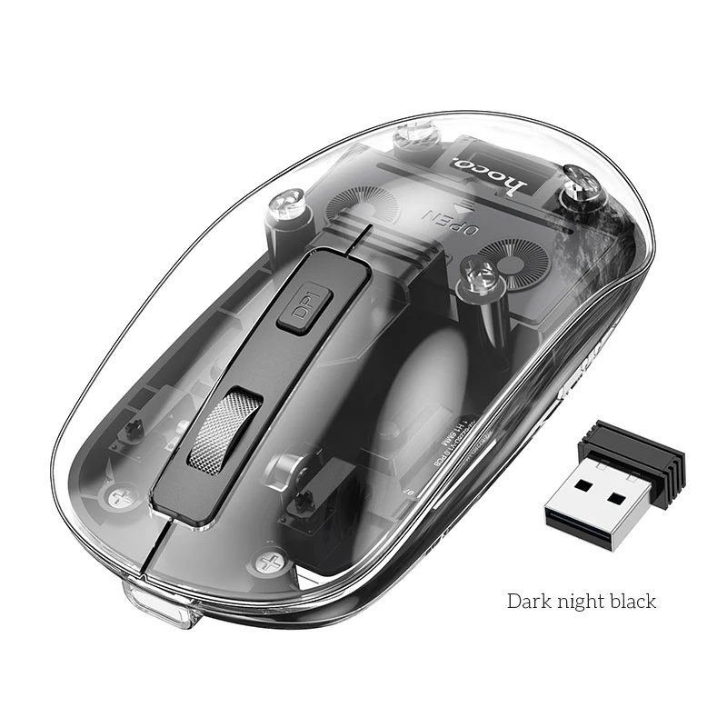 Hoco GM29 Mysterious dual-mode silent wireless mouse dark night black