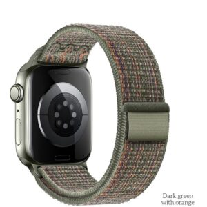 Hoco iWatch WA25 Original series nylon strap(38/40/41mm) dark green with orange