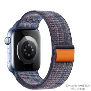 Hoco iWatch WA25 Original series nylon strap(42/44/45/49mm) dynamic royal blue with orange