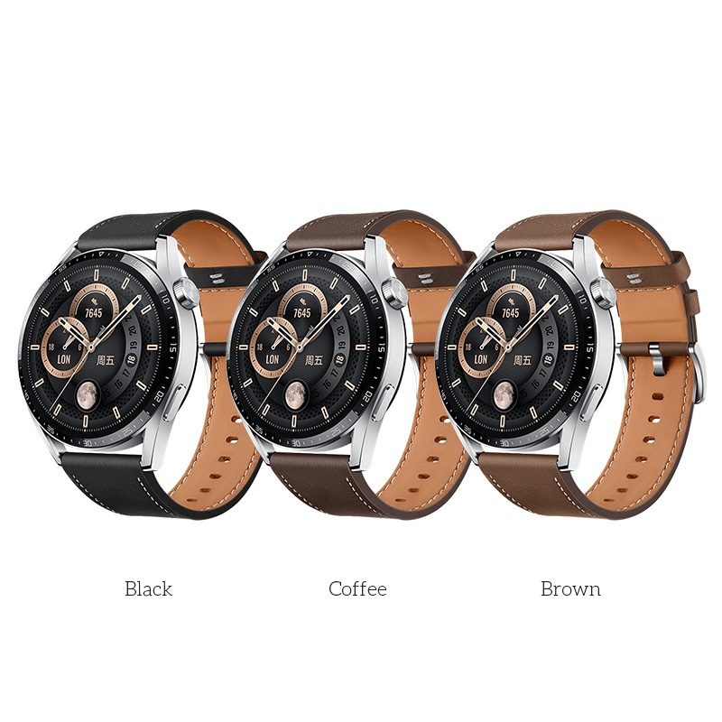 Hoco WH10 Original series GT leather strap(22mm) coffee - imagine 2