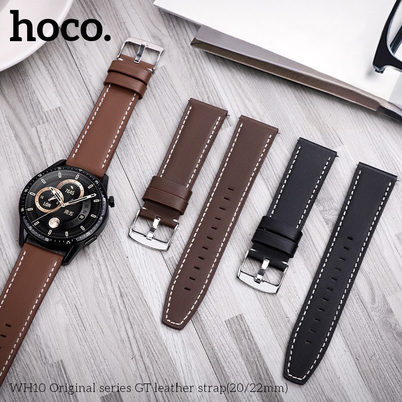 Hoco WH10 Original series GT leather strap(22mm) coffee - imagine 3