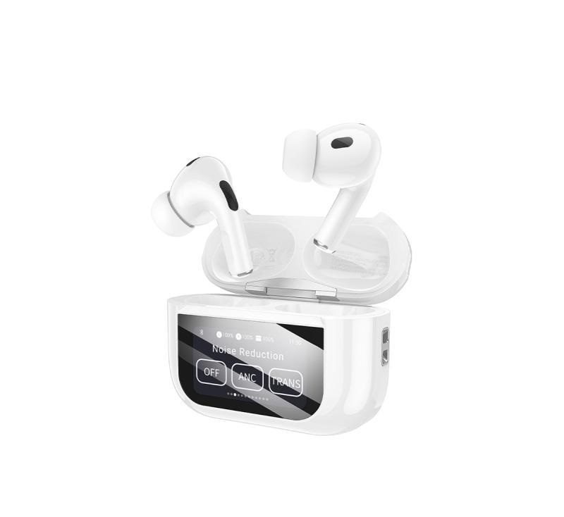 Hoco DES42 Cool touch smart display ANC noise reduction BT headset white - imagine 2
