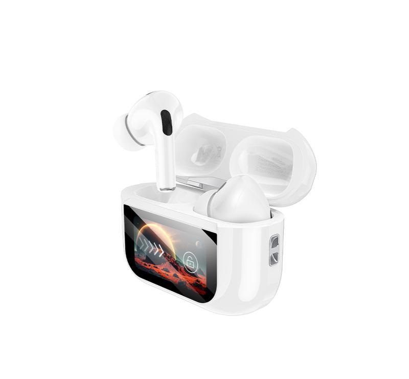 Hoco DES42 Cool touch smart display ANC noise reduction BT headset white