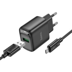 Hoco C140A Smart single port QC3.0 charger set(Micro)(EU) black