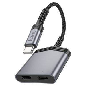 Hoco LS40 Type-C to dual Type-C digital audio converter metal gray