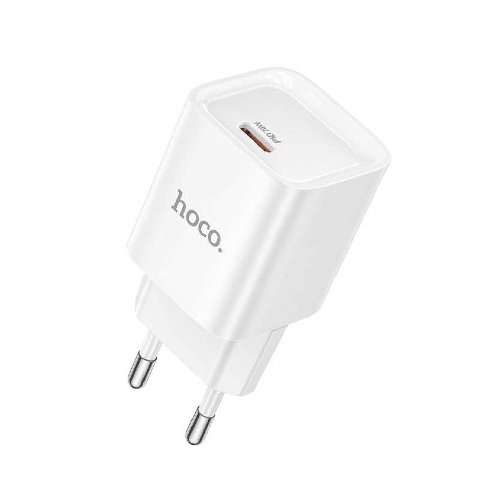 Hoco C146A Charm single port PD20W charger set(C to C)(EU) white - imagine 3