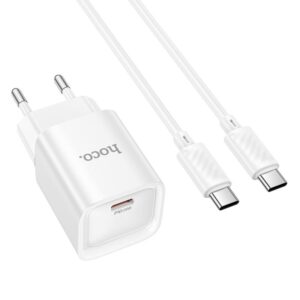 Hoco C146A Charm single port PD20W charger set(C to C)(EU) white