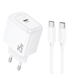 Hoco CS53A Surplus single port PD25W charger set(C to C)(EU) white