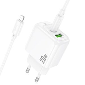 Hoco CS54A Surplus PD20W+QC3.0 charger set(C to iP)(EU) white