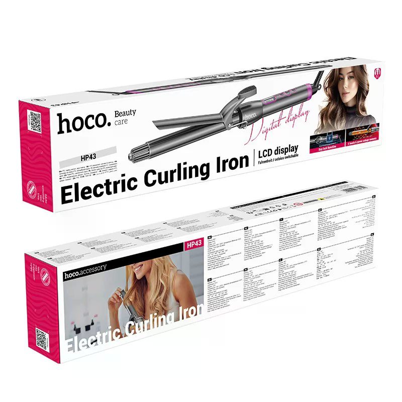 Hoco HP43 Electric manual curling iron with digital display(EU) gray - imagine 3