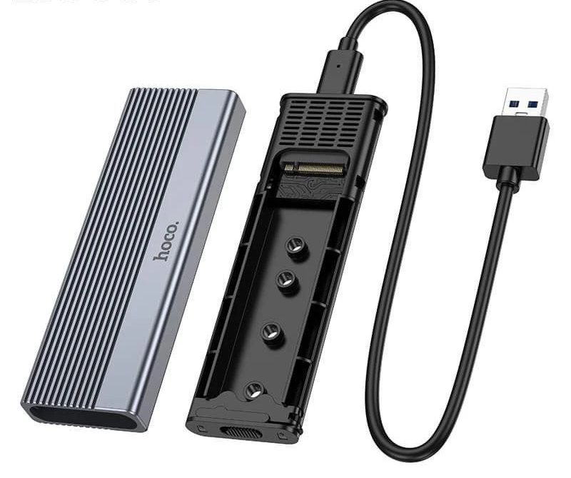 Hoco HB47 M.2 SSD Enclosure(USB3.1/6Gbps) metal gray - imagine 2
