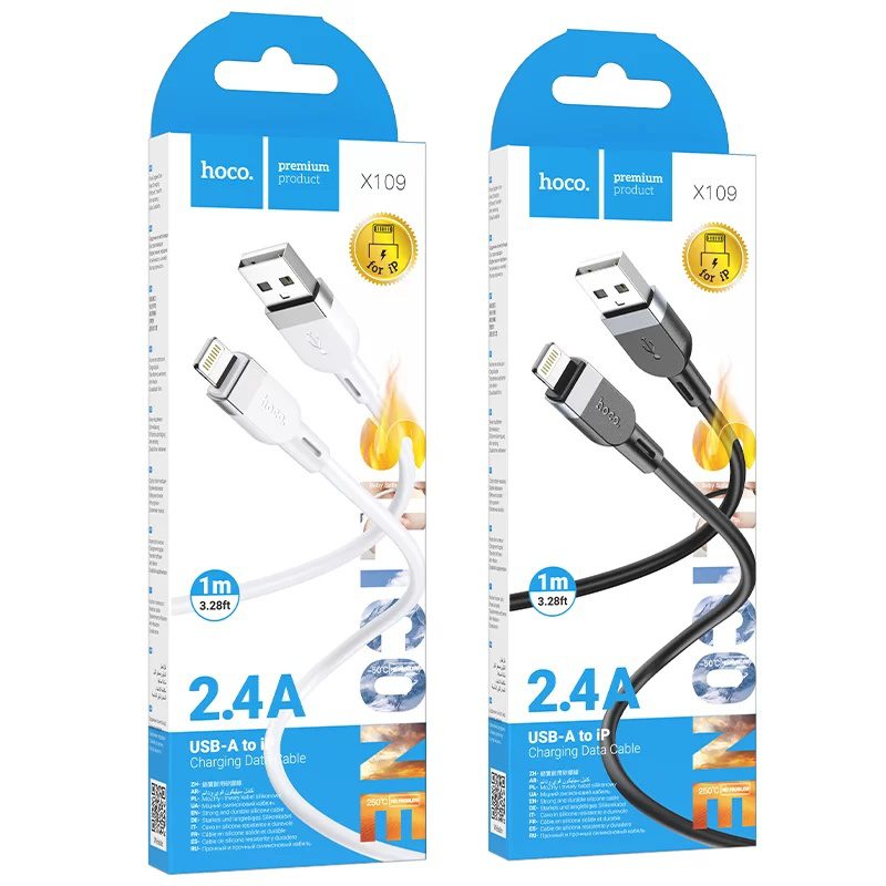 Hoco X109 Energy silicone charging data cable iP(L=1M) black - imagine 2