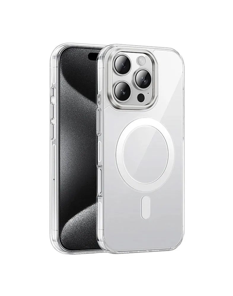 Hoco Invisible magnetic protective case with holder iP16 Pro Max(AS9) transparent black
