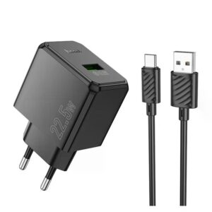 Hoco CS17A Wish single port 22.5W multi-protocol charger set(Type-C)(EU) black