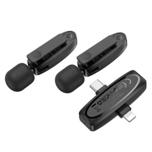 Hoco L15 Dual-mic clip-on wireless digital microphone(iP/Type-C) black
