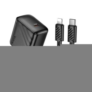 Hoco CS24A Puerto single-port PD25W charger set(C to iP)(EU) black