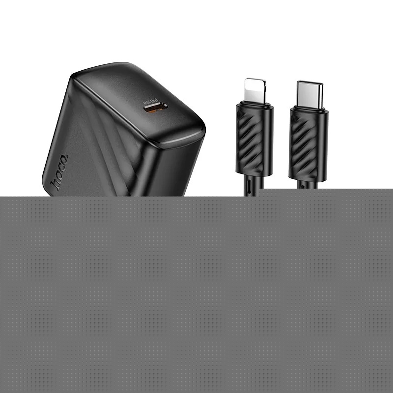 Hoco CS24A Puerto single-port PD25W charger set(C to iP)(EU) black