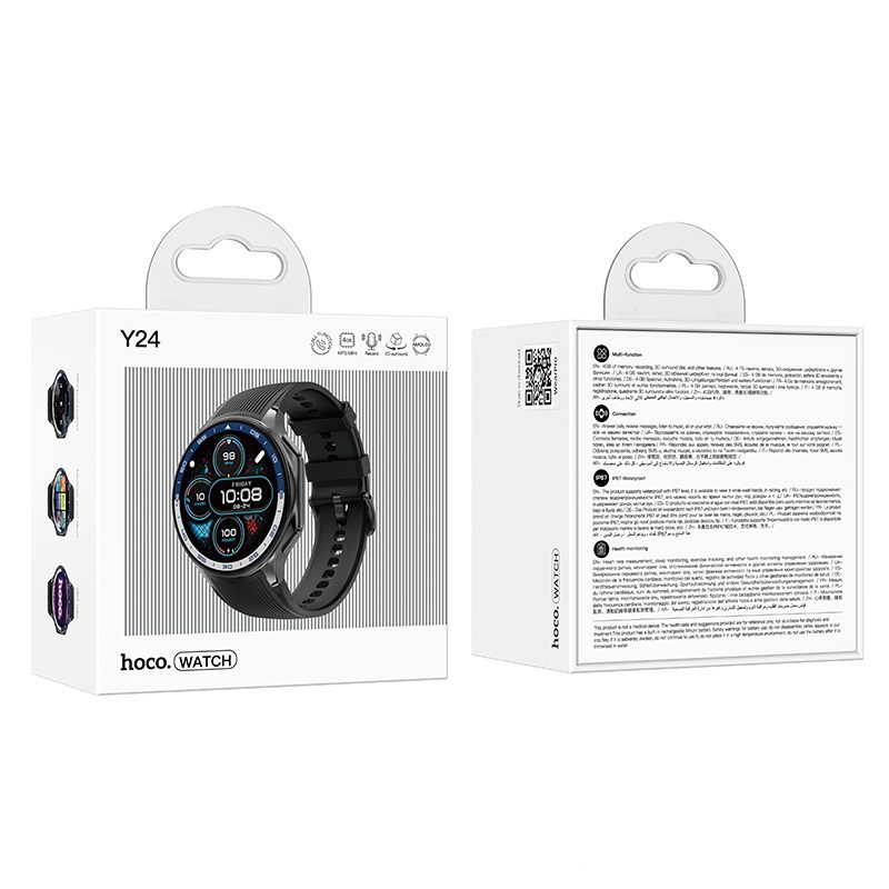 Hoco Y24 AMOLED Smart sports watch(call version) black - imagine 4