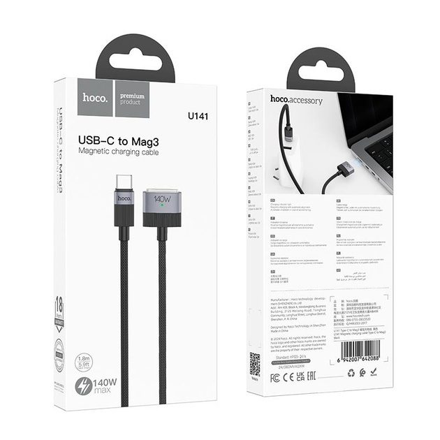 Hoco U141 Magnetic charging cable Type-C to Mag3 black - imagine 2