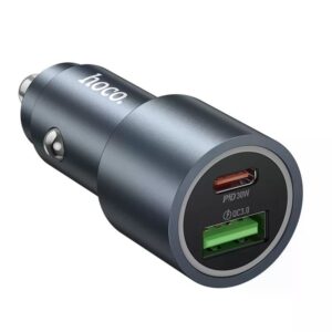 Hoco Z60 Bloom 48W dual-port PD30W+QC3.0 multi-protocol car charger metal gray