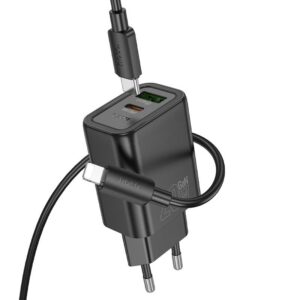 Hoco N61 Gentle PD20W+QC3.0 charger set(C to iP)(EU) black