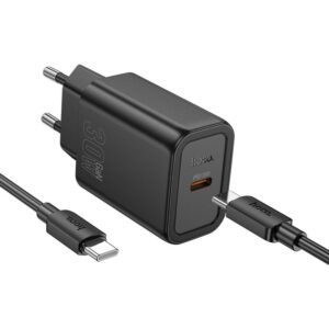 Hoco N62 Gentle single port PD30W charger set(C to C)(EU) black
