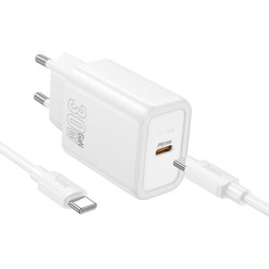 Hoco N62 Gentle single port PD30W charger set(C to C)(EU) white