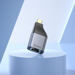 Hoco UA35 Type-C to RJ45 adapter metal grey