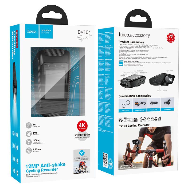 Hoco DV104 4K Riding recorder black - imagine 4