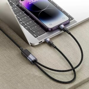 Hoco U139 C to C+iP 100W fast charging data cable black