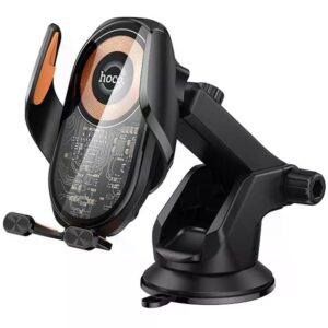 Hoco HW34 Blue whale 3-axis linkage wireless fast charging car holder(center console) black