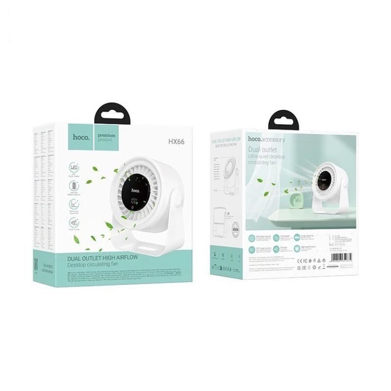 Hoco HX66 desktop circulating fan white - imagine 2
