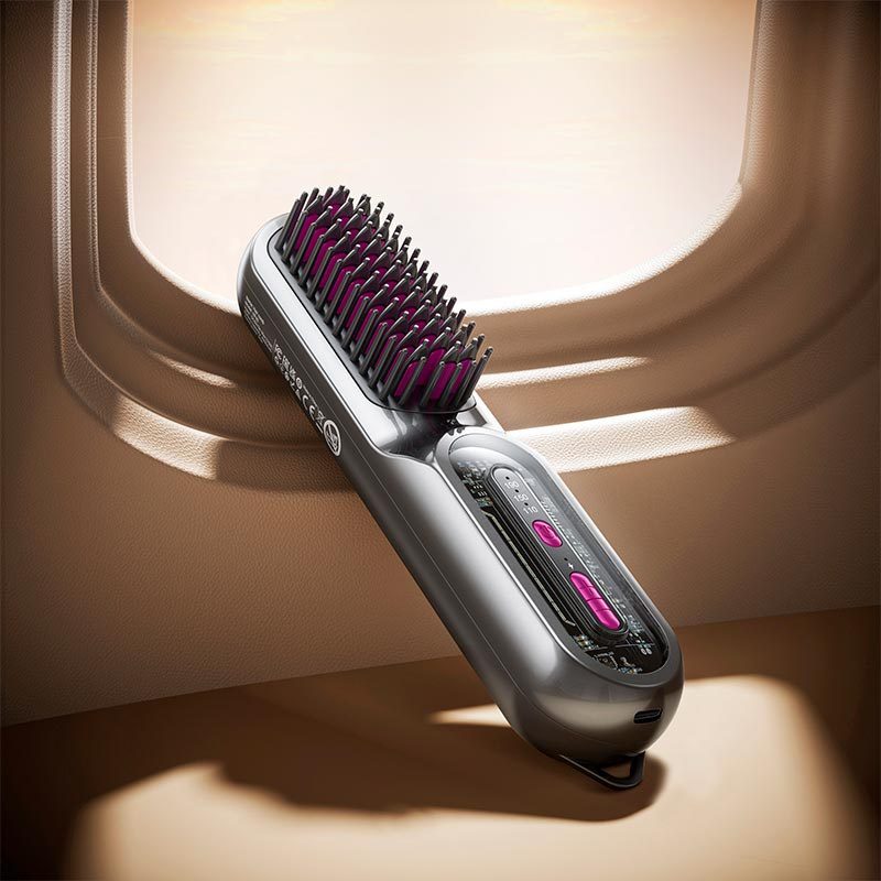 Hoco HP45 Heating straight hair comb gray - imagine 2