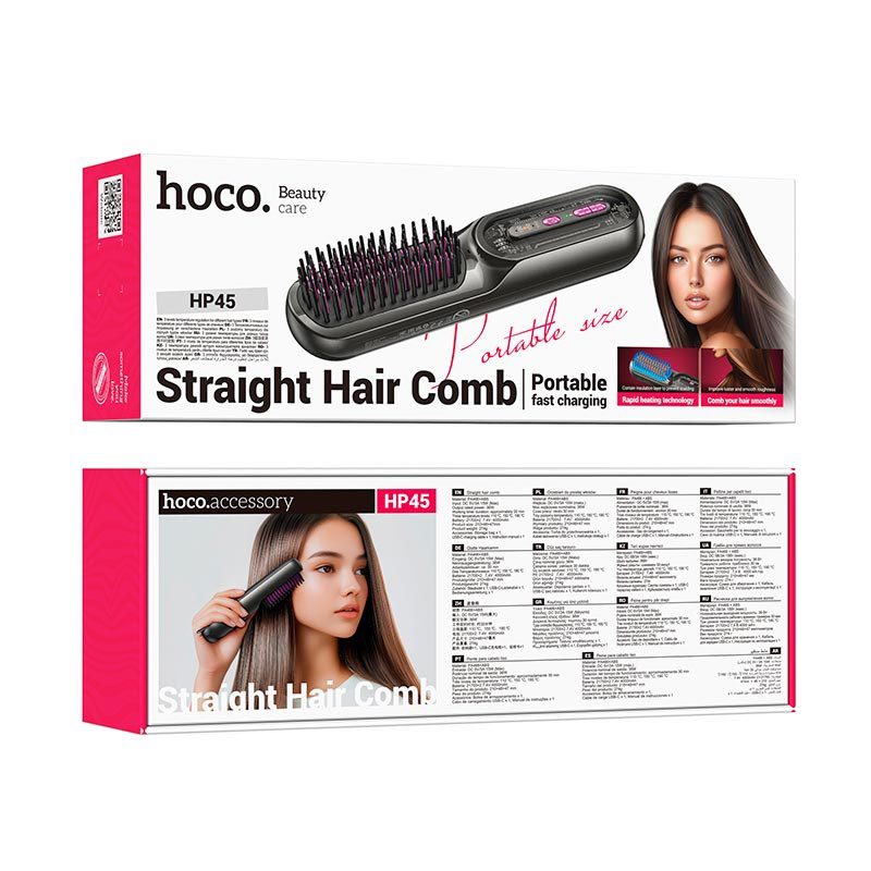Hoco HP45 Heating straight hair comb gray - imagine 3