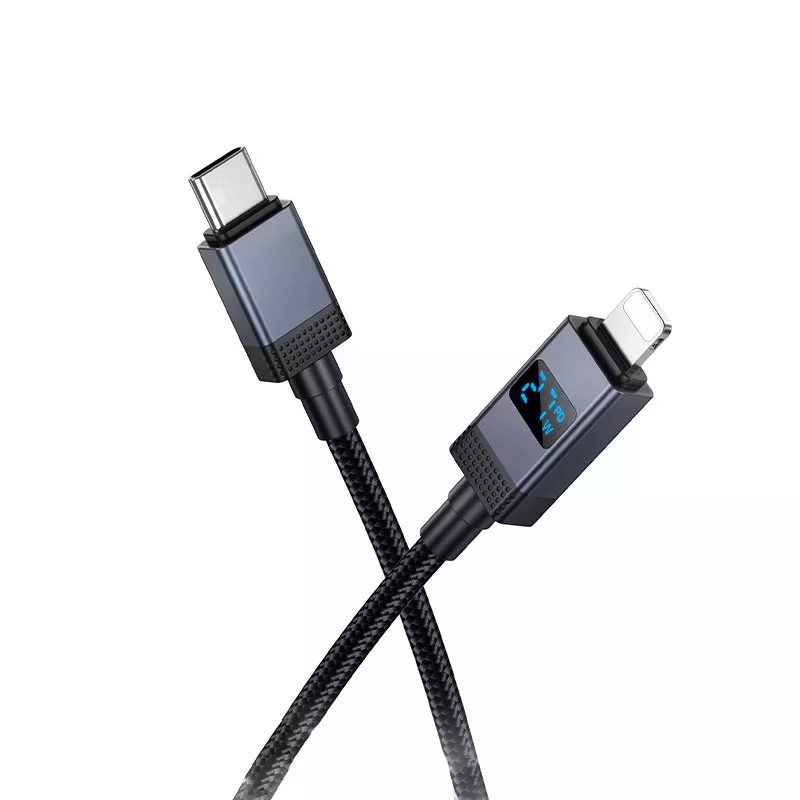 Hoco X118 Generous PD27W charging data cable with display iP black - imagine 2