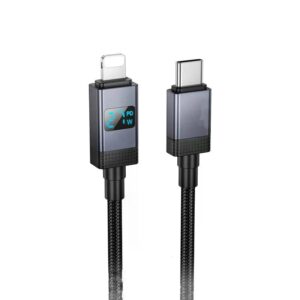 Hoco X118 Generous PD27W charging data cable with display iP black