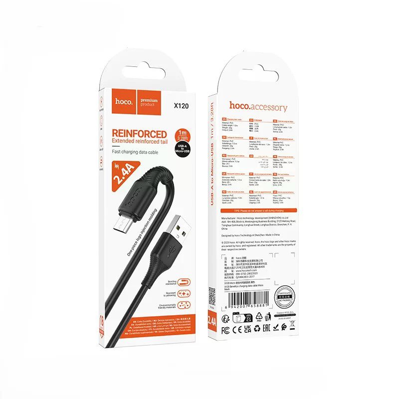 Hoco X120 Beneficio charging data cable Micro(packaged) black - imagine 2
