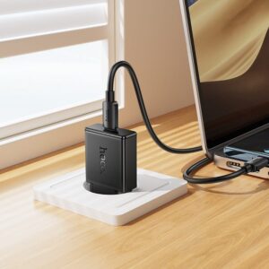 Hoco N74 Speed single-port PD25W ultra-thin charger(EU) black
