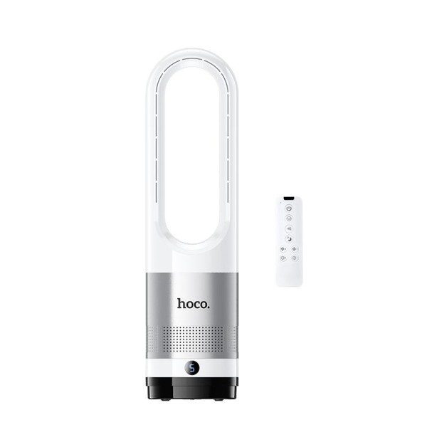 Hoco DF14 silent air circulation floor-to-ceiling leafless electric fan(EU) white - imagine 2
