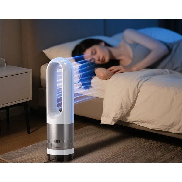 Hoco DF14 silent air circulation floor-to-ceiling leafless electric fan(EU) white