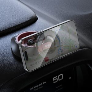 Hoco H90 Tower folding ring magnetic car holder(dashboard) black and red