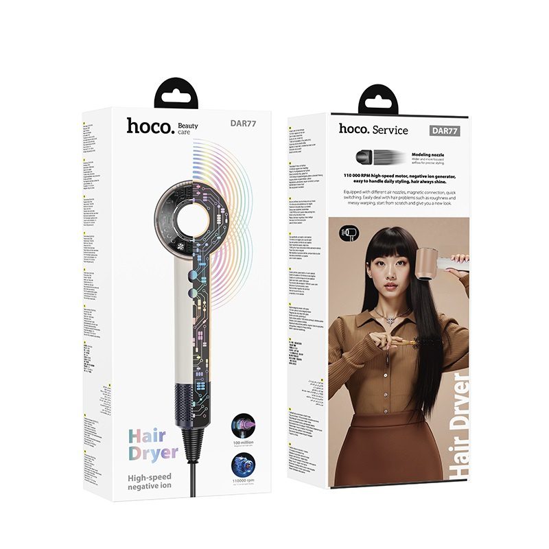 Hoco DAR77 Cool negative ion high speed hair dryer(EU) rose gold - imagine 2