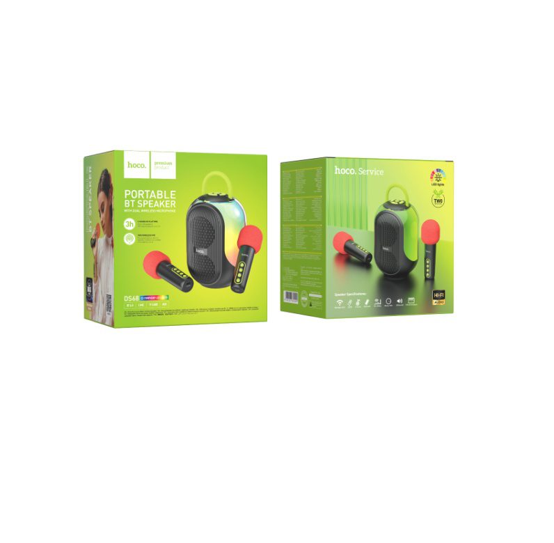 Hoco DS68 Cool RGB BT speaker with two microphones black - imagine 2