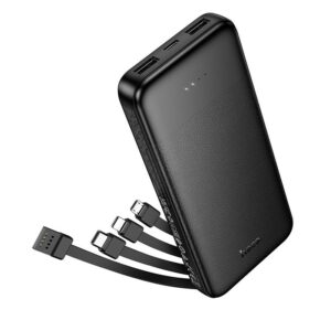 Hoco J163 Wonderful power bank with 4 cables(10000mAh) black